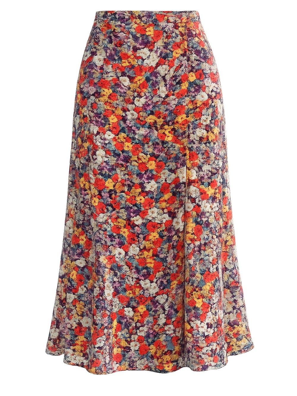 H&M Floral Circle Skirt in Orange, Purple & White
